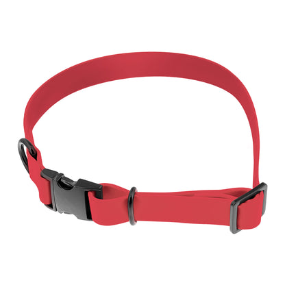Small Silicone Dog Collar - Pink 17in Dog Collar with Clasp Buckle
