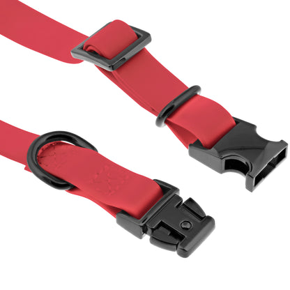 Small Silicone Dog Collar - Pink 17in Dog Collar with Clasp Buckle