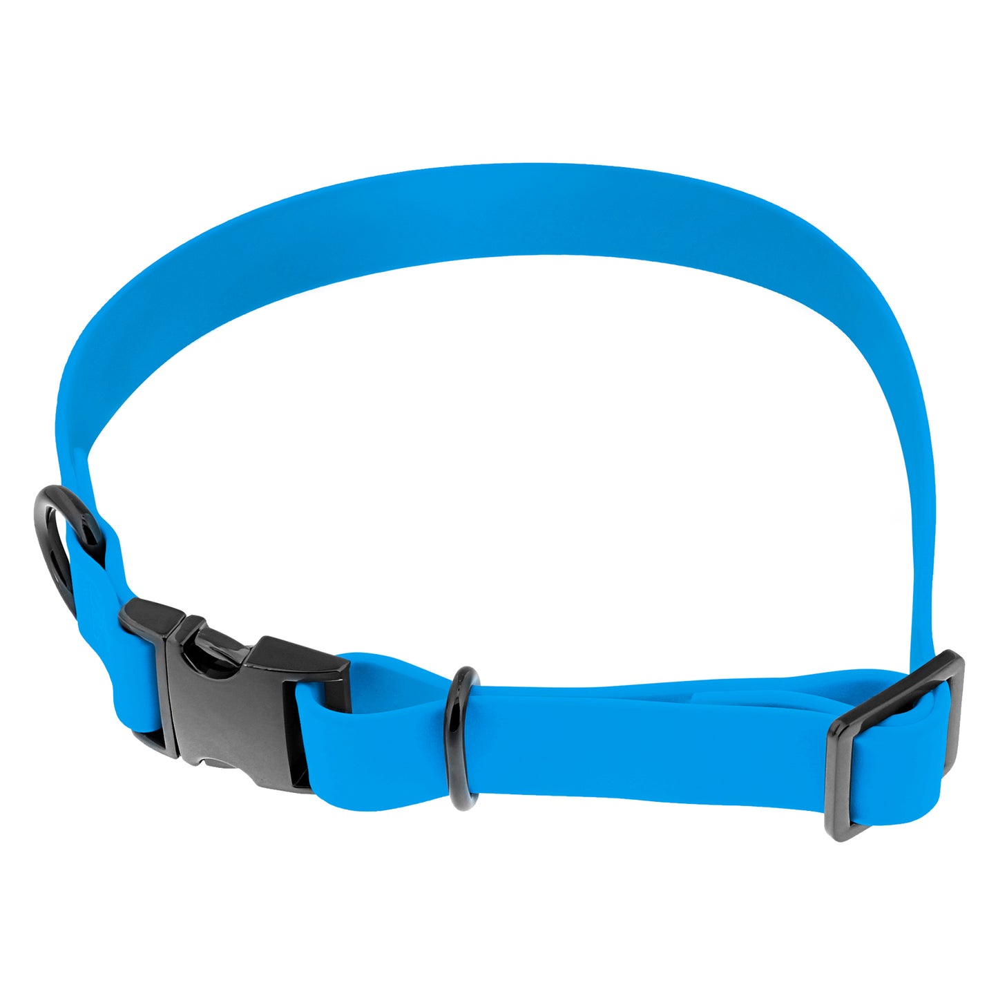 Medium Silicone Dog Collar - Blue 20in Dog Collar with Clasp Buckle