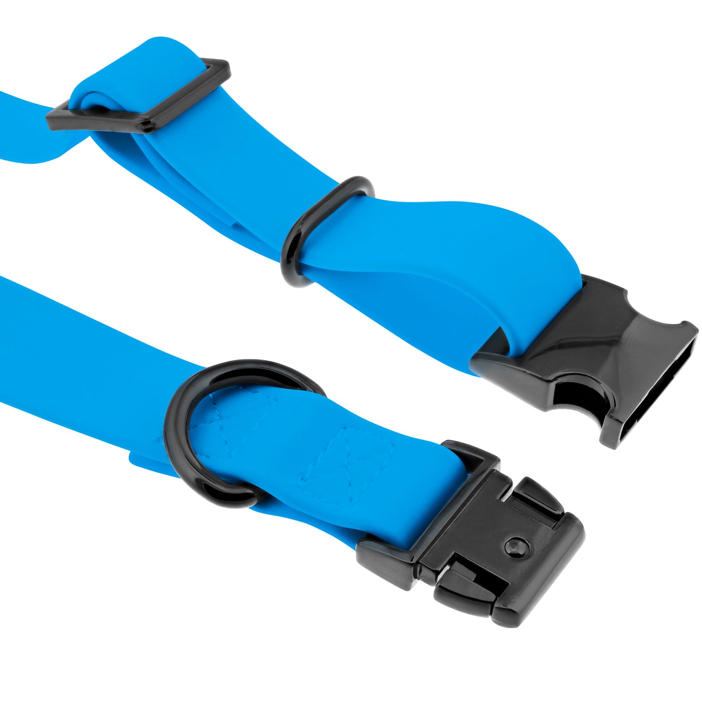 Medium Silicone Dog Collar - Blue 20in Dog Collar with Clasp Buckle