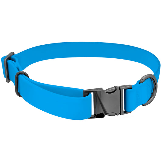 Silicone Dog Collar - Blue Dog Collar with Clasp Buckle