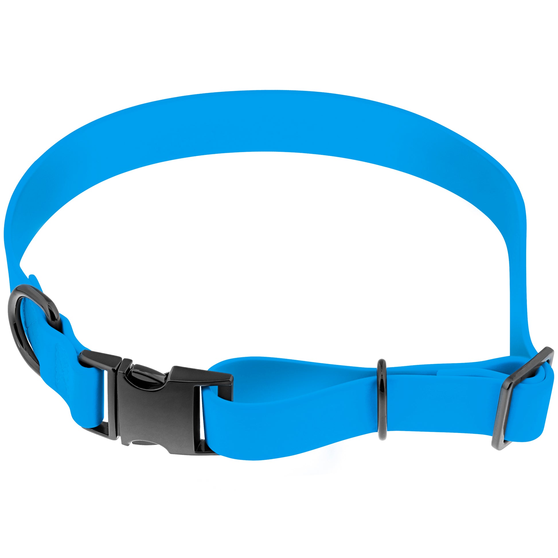 Large Silicone Dog Collar - Blue 25.5in Dog Collar with Clasp Buckle