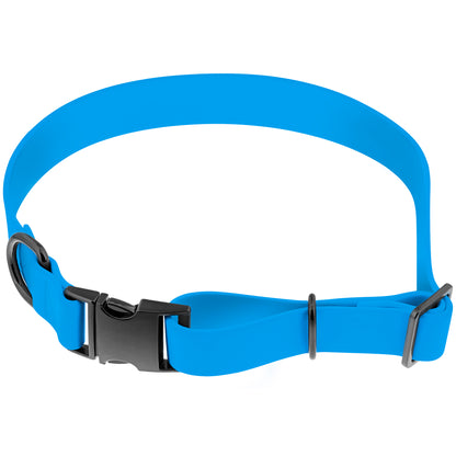 Large Silicone Dog Collar - Blue 25.5in Dog Collar with Clasp Buckle