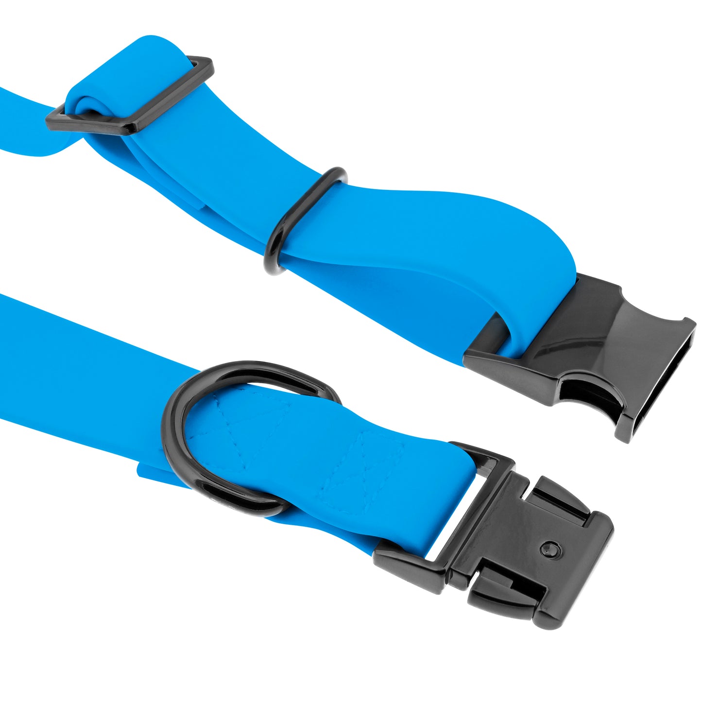 Large Silicone Dog Collar - Blue 25.5in Dog Collar with Clasp Buckle