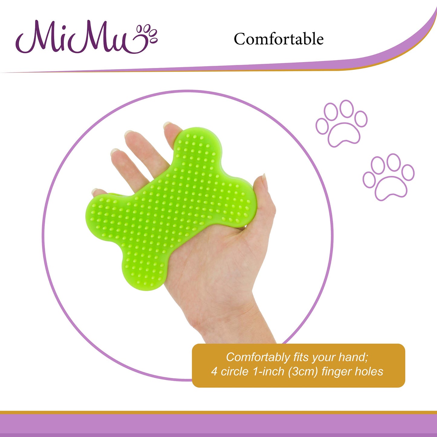 Silicone Pet Brush - Green Ergonomic Bone Shaped Pet Grooming Brush