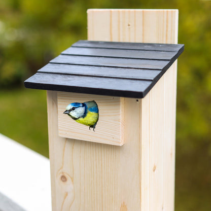 11.75in Unfinished Bird House Wood to Paint - 1pk Mounted Bird Houses