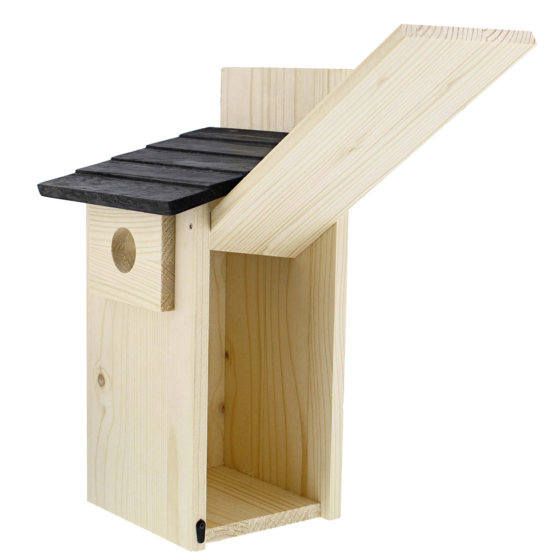 11.75in Unfinished Bird House Wood to Paint - 1pk Mounted Bird Houses