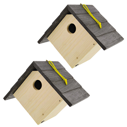 Unfinished Bird House Wood to Paint - Mounted Bird Houses