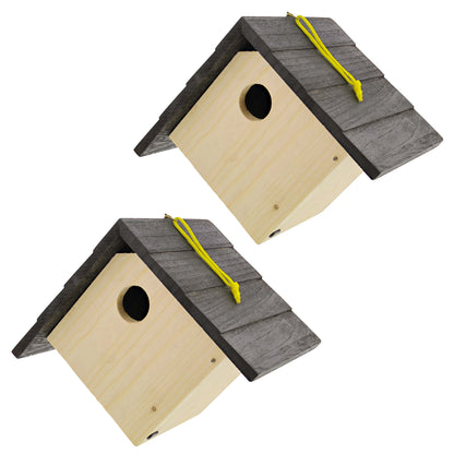 6in Unfinished Bird House Wood to Paint - 2pk Hanging Bird Houses