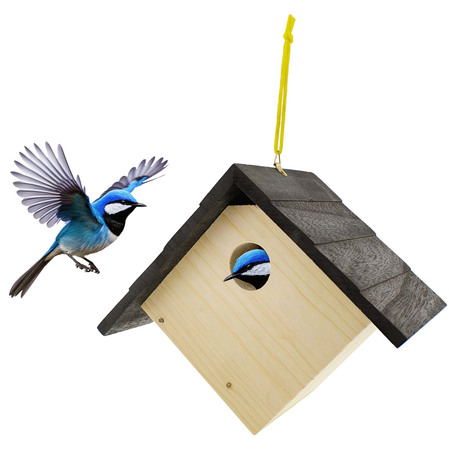 6in Unfinished Bird House Wood to Paint - 1pk Hanging Bird Houses