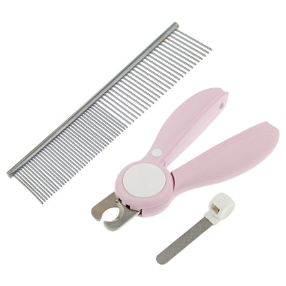 LED Cat and Dog Nail Clippers - Dog Nail Trimmers with Grooming Comb