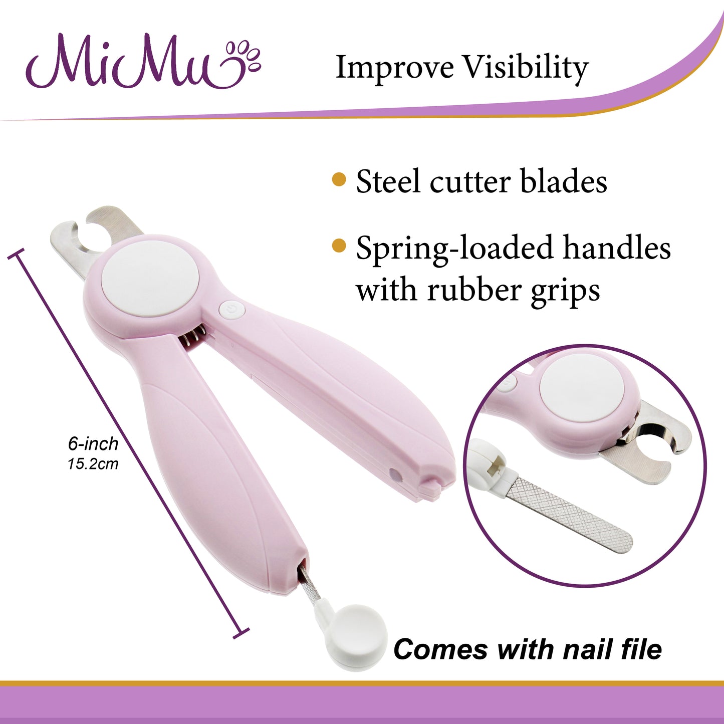 LED Cat and Dog Nail Clippers - Dog Nail Trimmers with Grooming Comb
