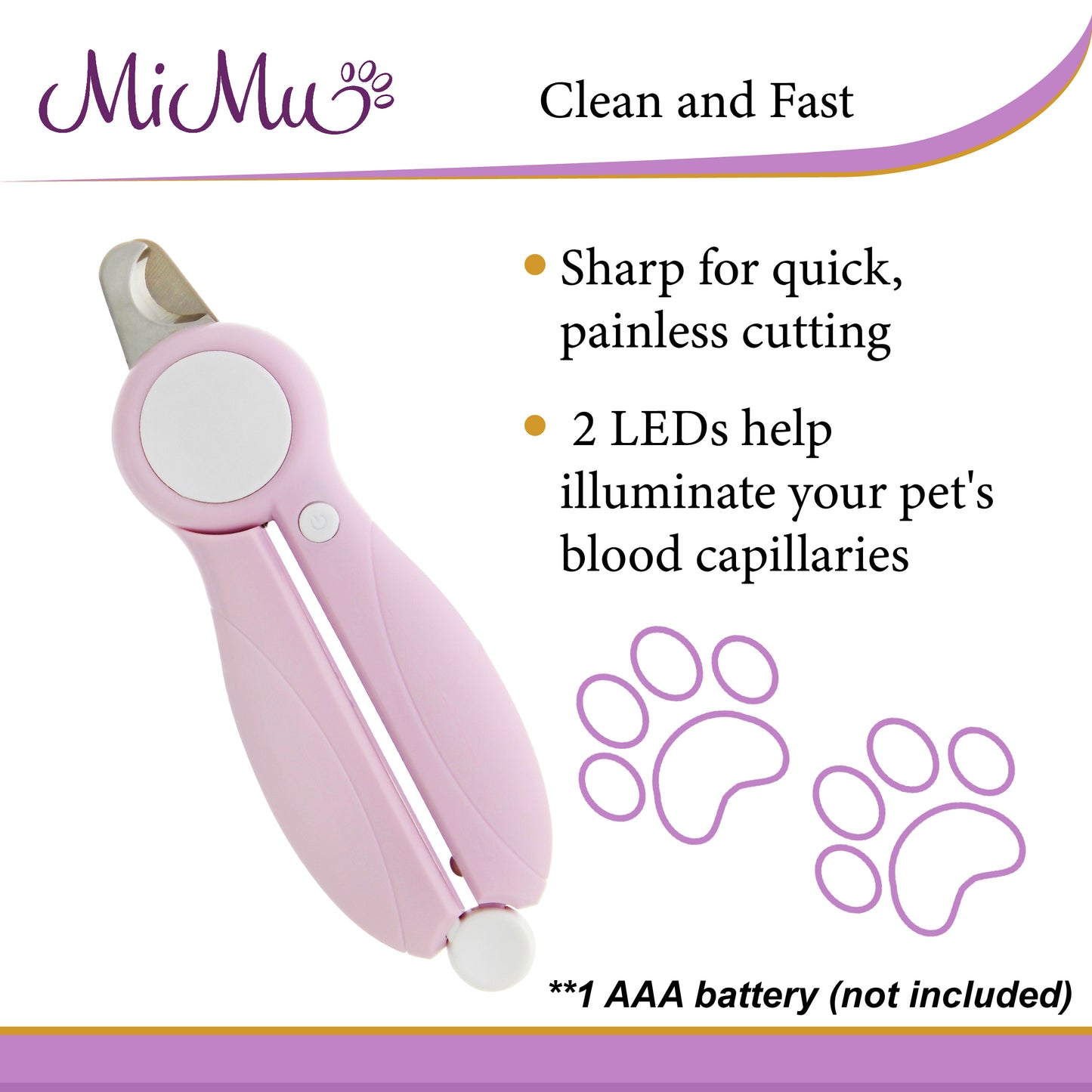 LED Cat and Dog Nail Clippers - Dog Nail Trimmers with Grooming Comb