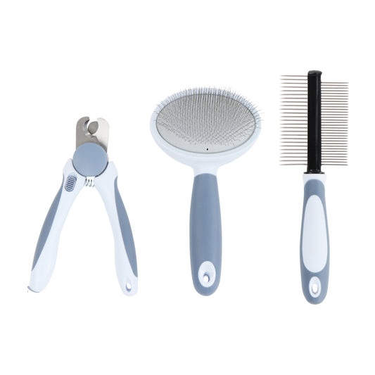 Pet Groomer Kit - Dog Nail Trimmers, Slicker Comb, and Wire Dog Brush