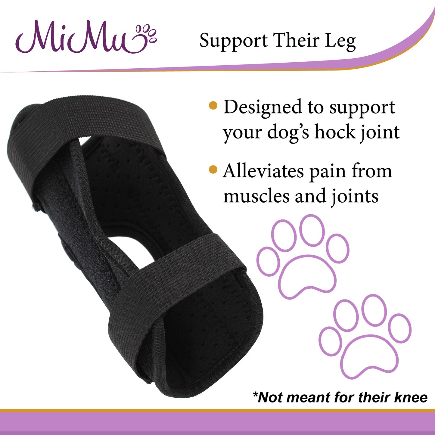 Rear Dog Leg Brace - 2pk Canine Hock Brace for Small to Medium Dogs