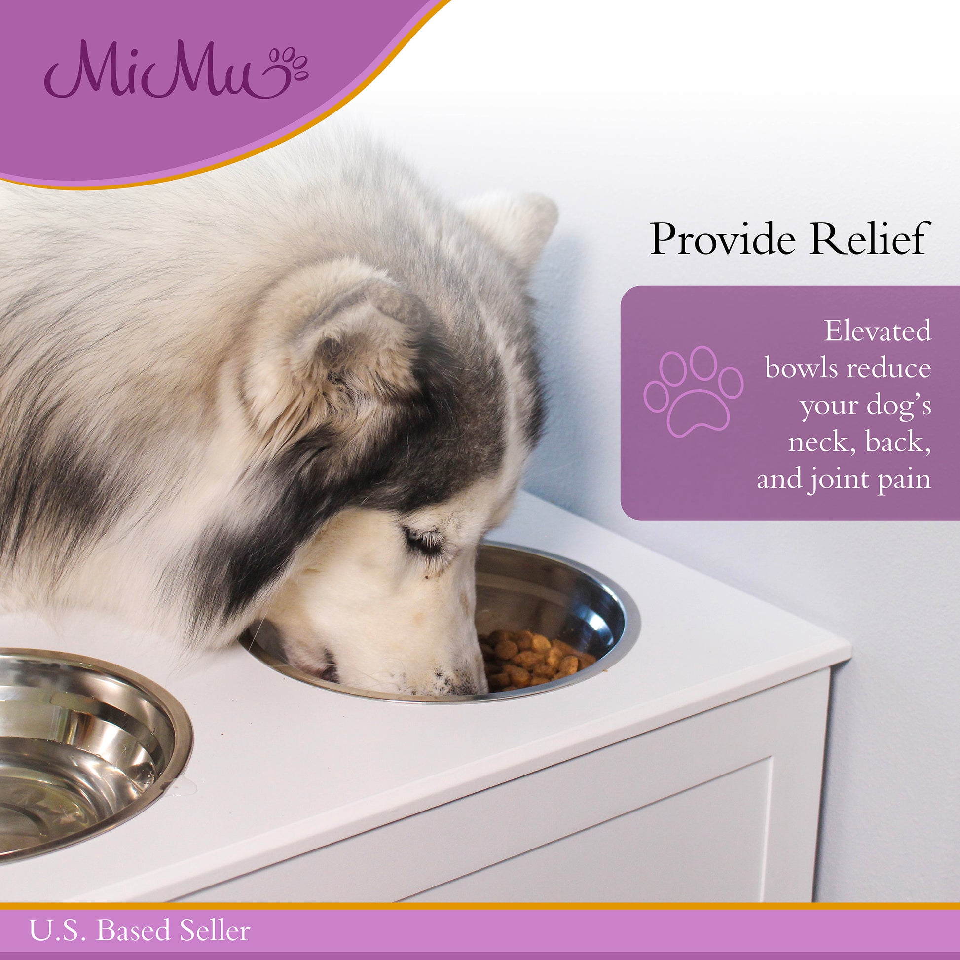 Elevated Dog Bowl Storage - Raised Dog Bowl Stand Large Feeder Station