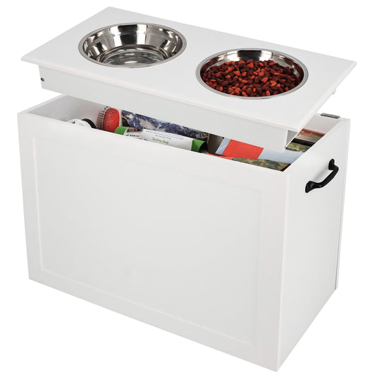 Elevated Dog Bowl Storage - Raised Dog Bowl Stand Large Feeder Station