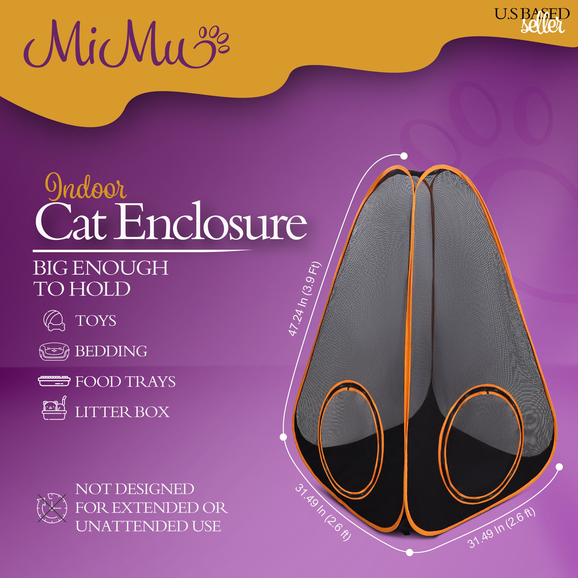 Portable Dog Playpen - 4 in 1 Pop-Up Travel Cat Tent with Tunnel