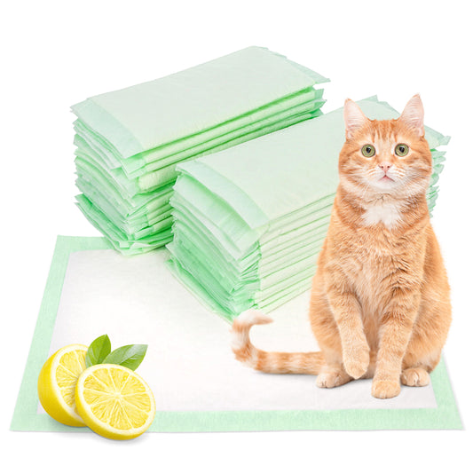 Cat Pads for Litter Box 30pk - Lemon Scented 12 X 17in Kitty Pee Pads