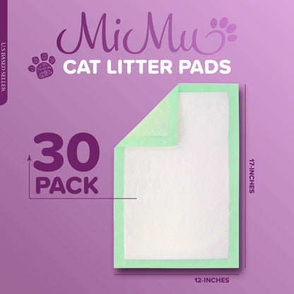 Cat Pads for Litter Box 30pk - Lemon Scented 12 X 17in Kitty Pee Pads