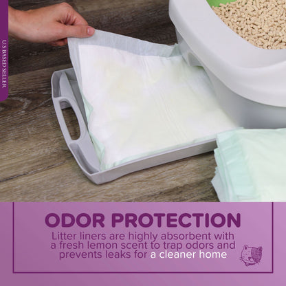 Cat Pads for Litter Box 30pk - Lemon Scented 12 X 17in Kitty Pee Pads