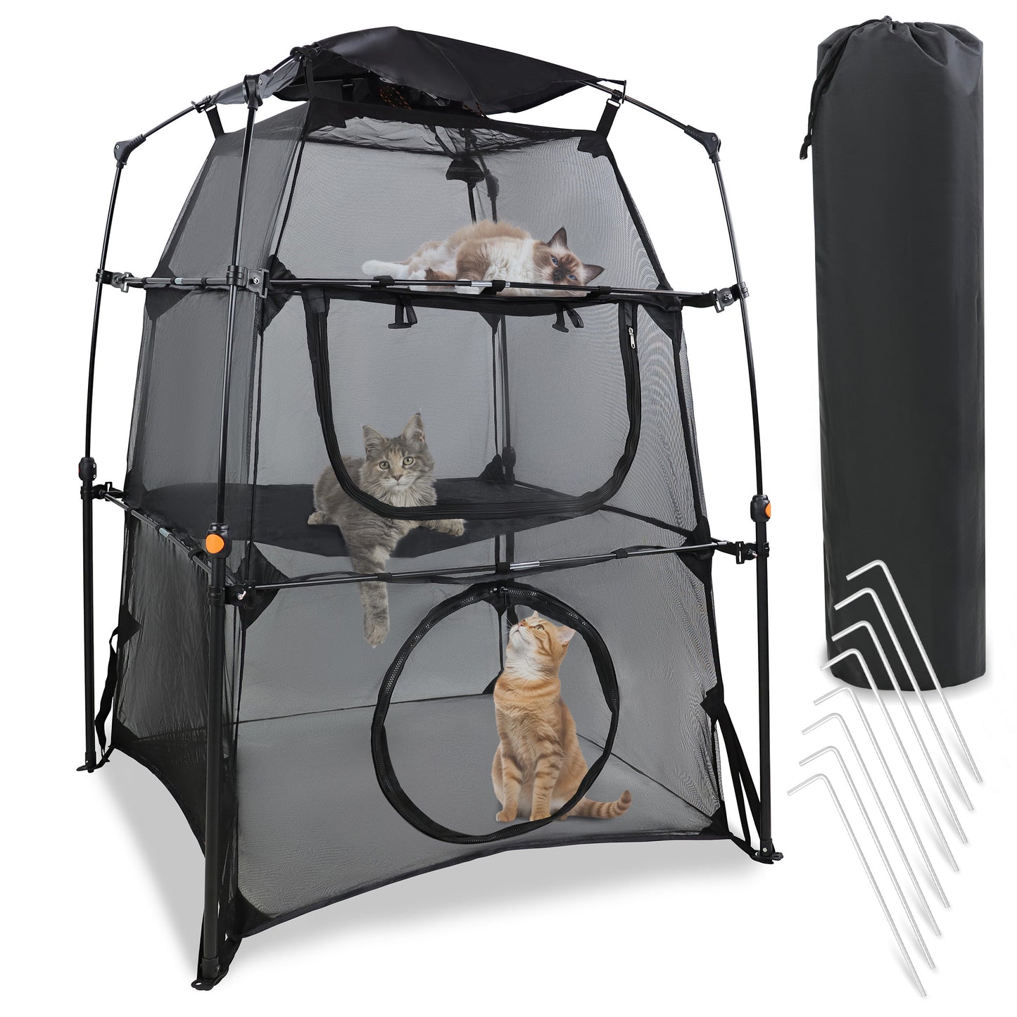 Portable Cat Playpen - Enclosed Pop-Up Travel Cat Tent with Case