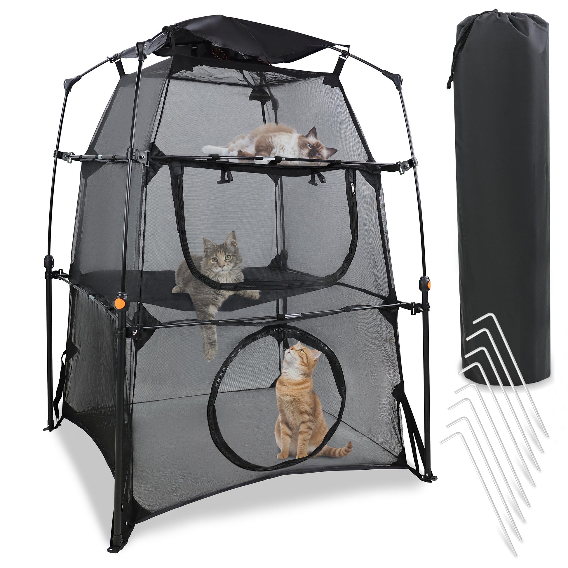 Portable Cat Playpen - Enclosed Pop-Up Travel Cat Tent with Case