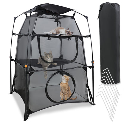 Portable Cat Playpen - Enclosed Pop-Up Travel Cat Tent with Case