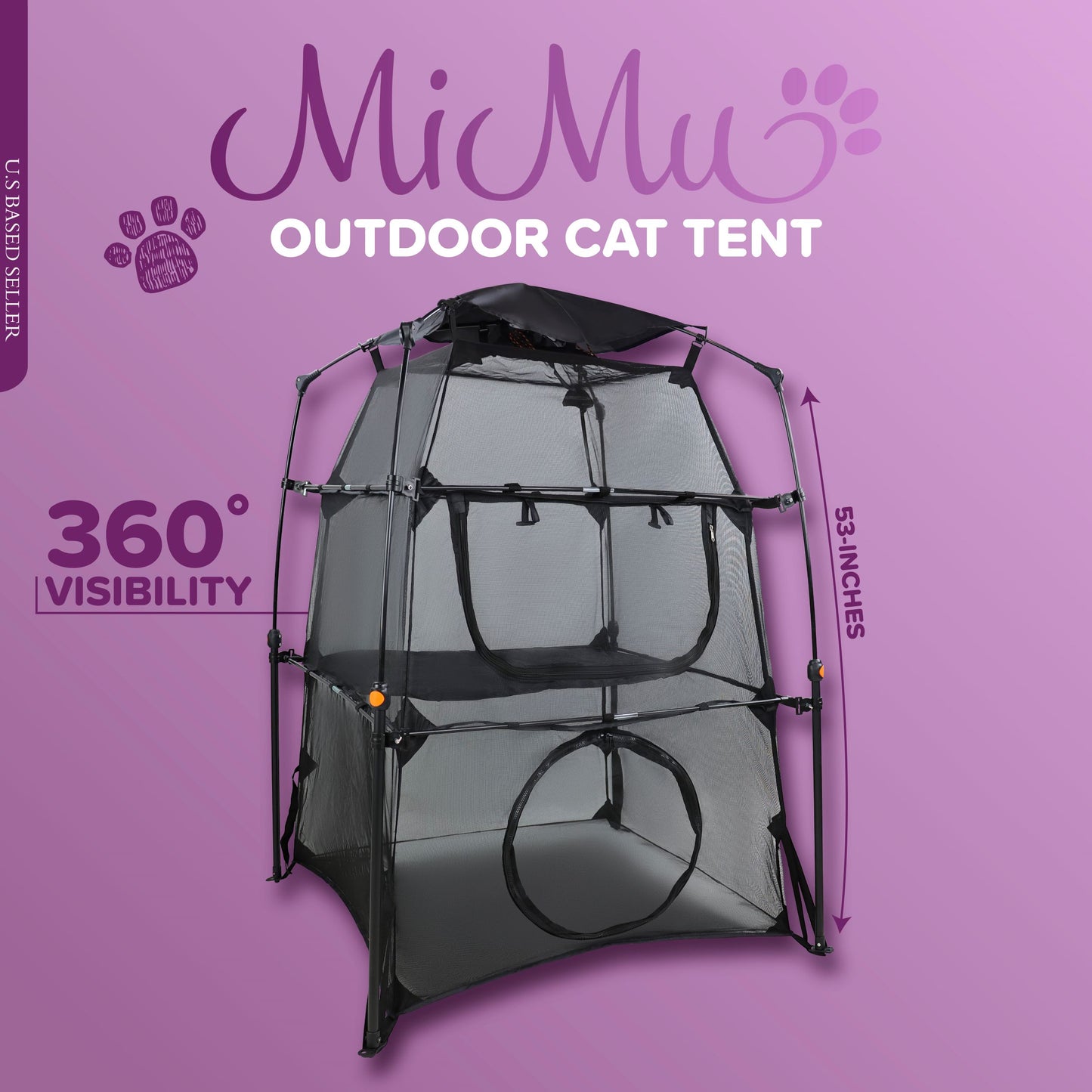 Portable Cat Playpen - Enclosed Pop-Up Travel Cat Tent with Case