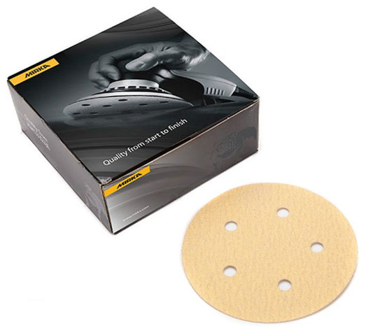 23-321-100 5" 5-Hole 100 Grit Dustless Adhesive Sanding Discs - 100 Pack