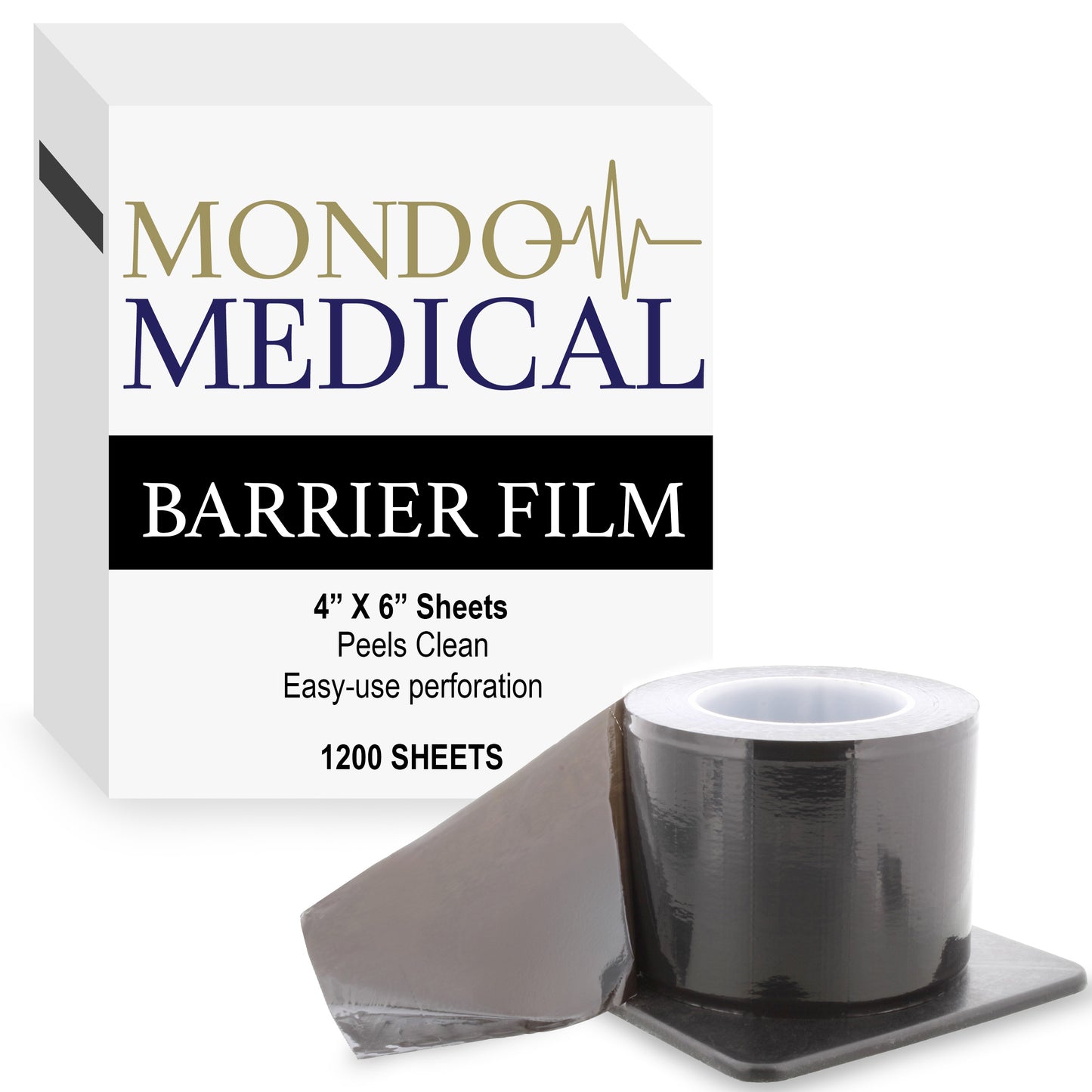 4x6in Barrier Film Tattoo Tape Roll 1200 Sheets Black Dental Tape Box