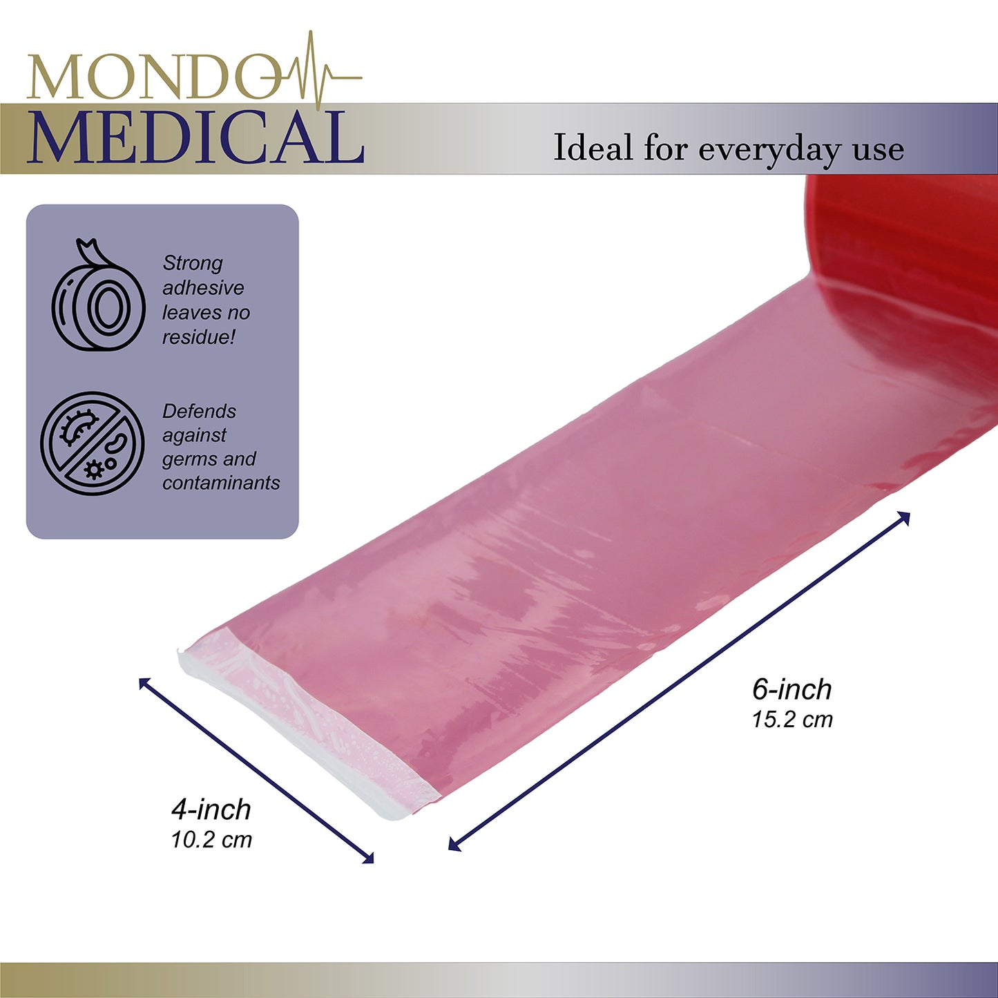 Medical Barrier Films 1200ct Barrier Film Dispenser 4 x 6in Red