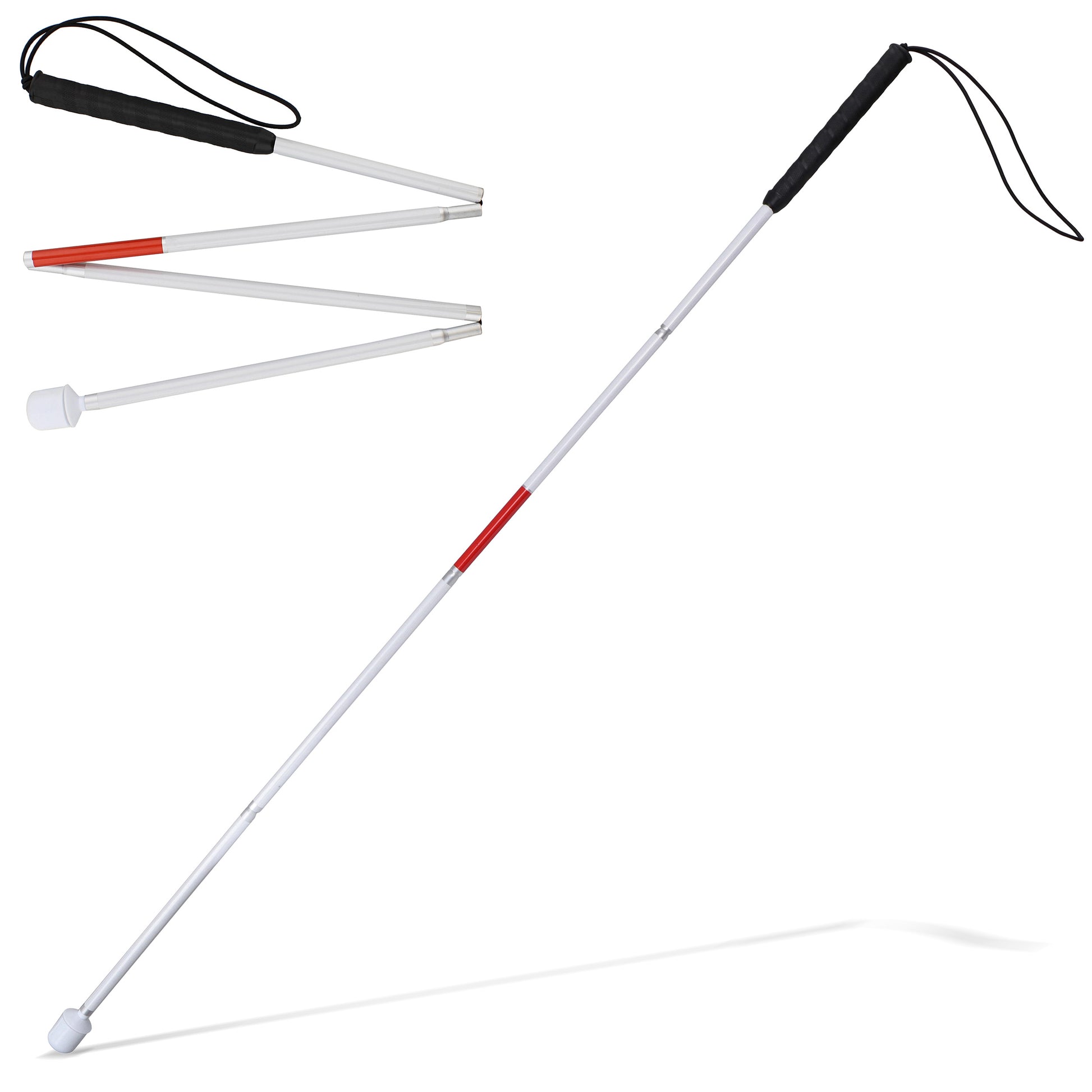 Foldable Blind Person Stick - 53in Reflective Blind Cane Walking Stick