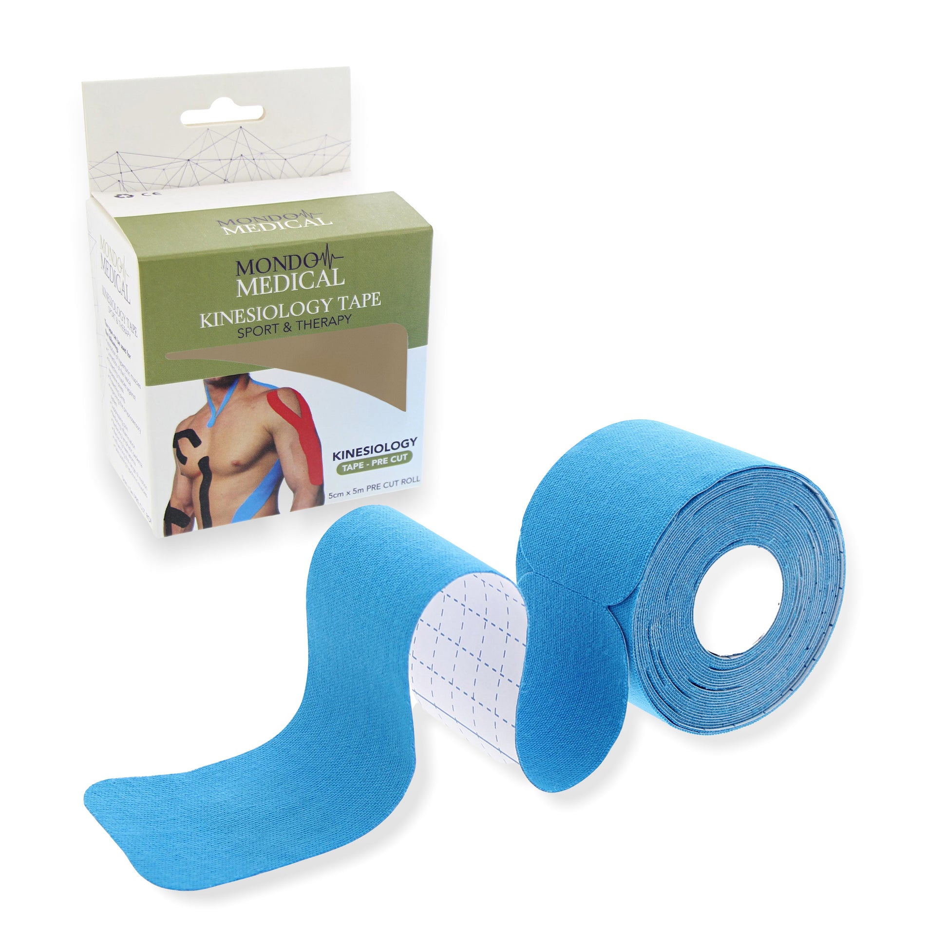 Kinesiology Tape Precut 2inx16ft Body Tape Roll - Blue Athletic Tape