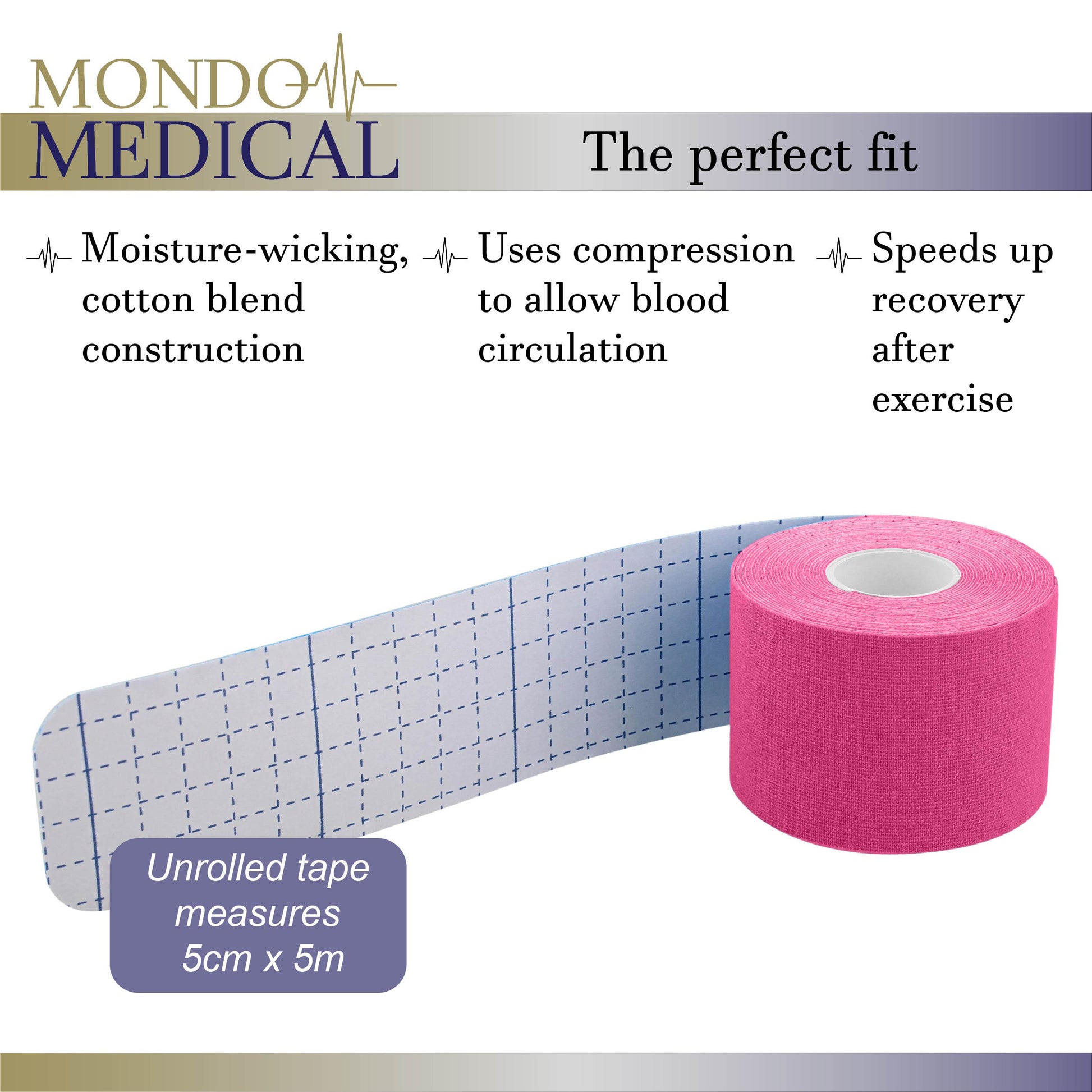 Kinesiology Tape Precut 2inx16ft Body Tape Roll - Pink Athletic Tape