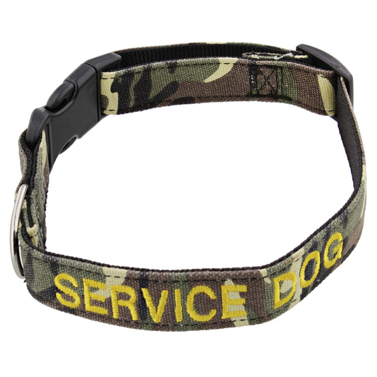 Service Dog Collar - 14 to 21in Camo Medium Dog Collar