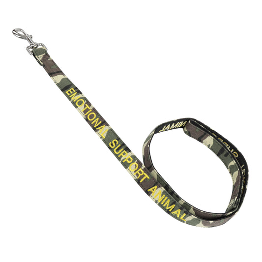 Service Dog Leash - 5ft Camo EMOTIONAL SUPPORT ANIMAL Lead