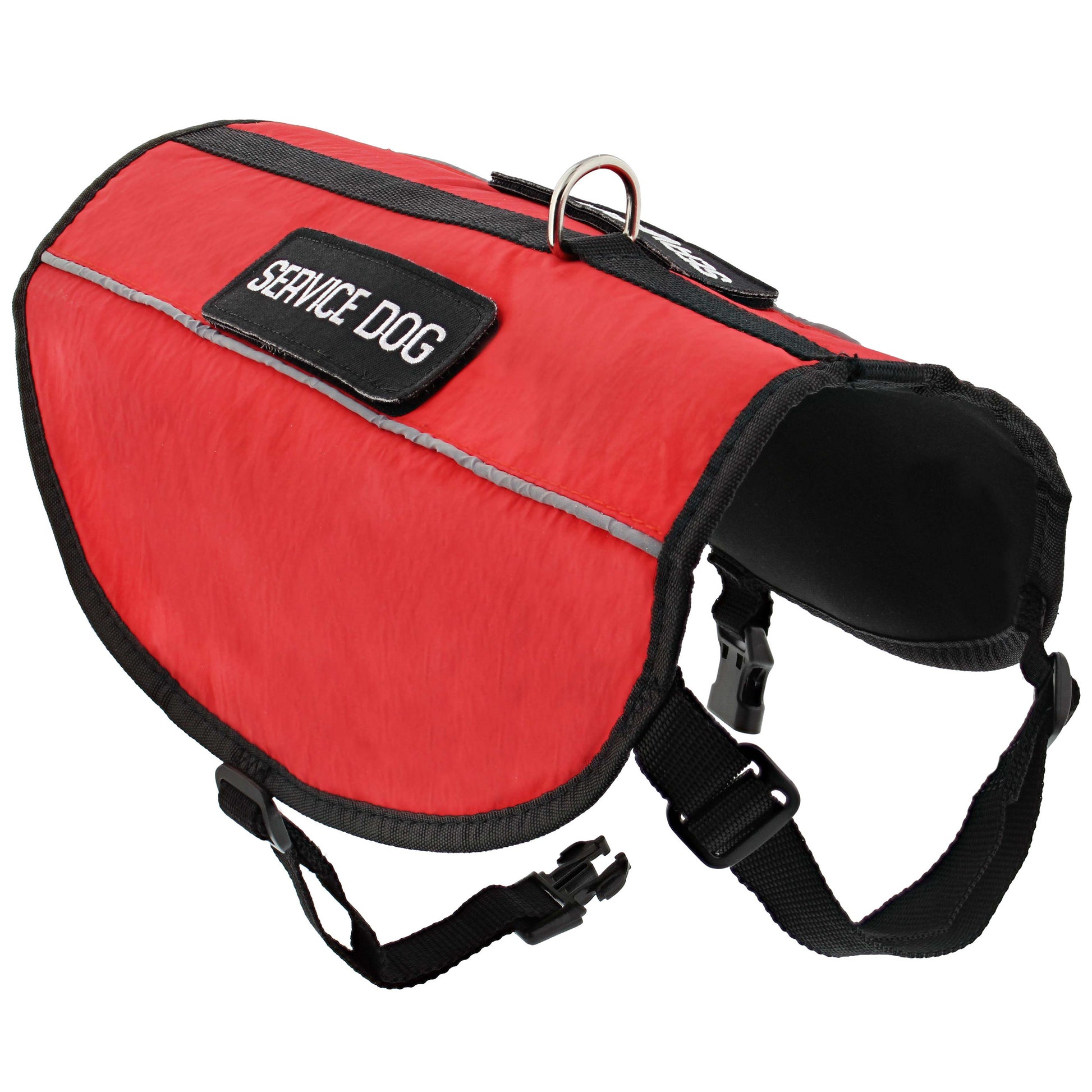 Service Dog Harness Jacket - Large Red Vest with 26.5 to 32in Chest