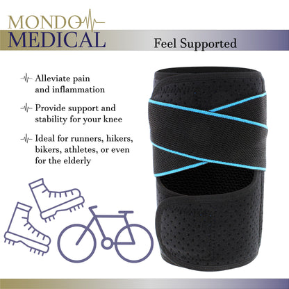 Compression Sleeve Knee Brace - 12 to 15.5in Adjustable Knee Brace