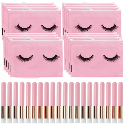 Lash Shampoo Brush Eyelash Cleaning Brush and Bag 60pc for Extensions