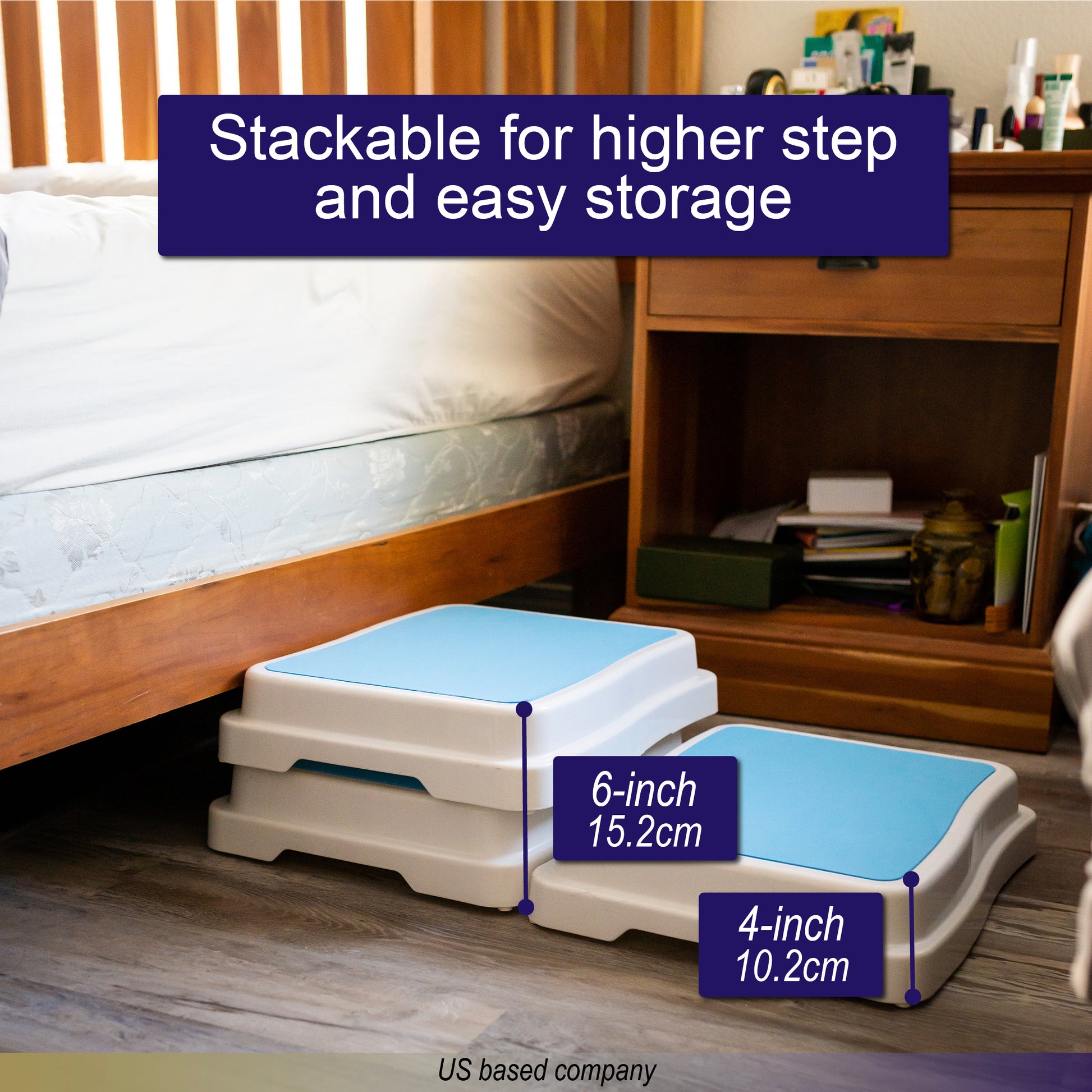 Bath Stool Handicap Steps - 3 Piece Shower Step Stool for Seniors