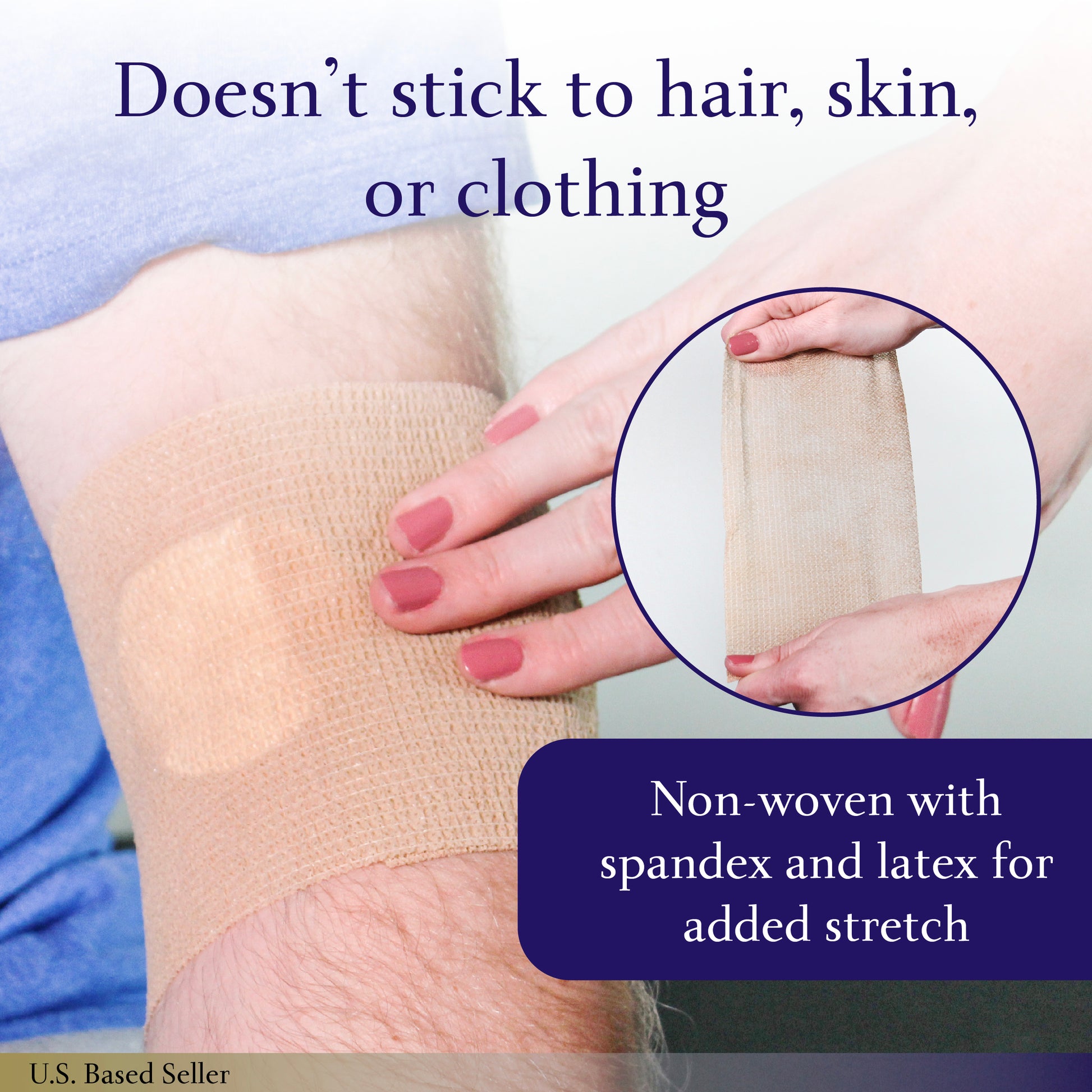 4in Wrap Bandages Self Adhesive 16 Pack of Beige Flexible Bandage Wrap