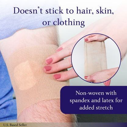 4in Wrap Bandages Self Adhesive 16 Pack of Beige Flexible Bandage Wrap