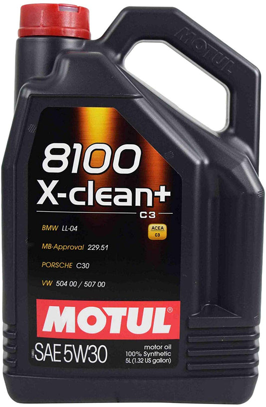 106377 Set of 4 8100 X-Clean+ 5W-30 Motor Oil 5-Liter Bottles
