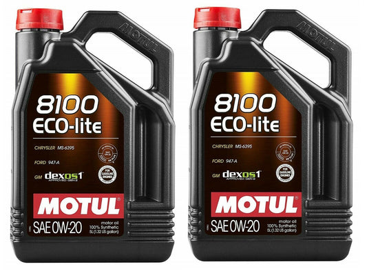 8100 ECO-LITE 0W20 - 10 Liters - Fully Synthetic Engine Motor Oil (2 x 5L)