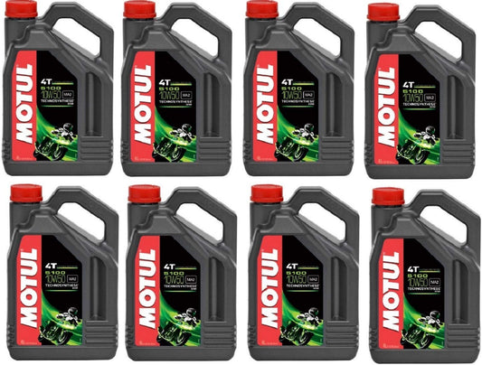 104076 Set of 8 5100 4T 10W-50 Motor Oil 1-Gallon Bottles