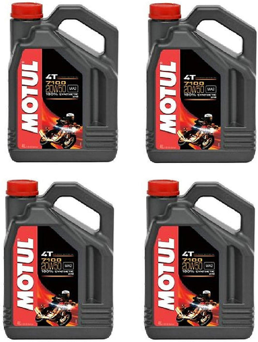 104104 Set of 4 7100 4T 20W-50 Motor Oil 1-Gallon Bottles
