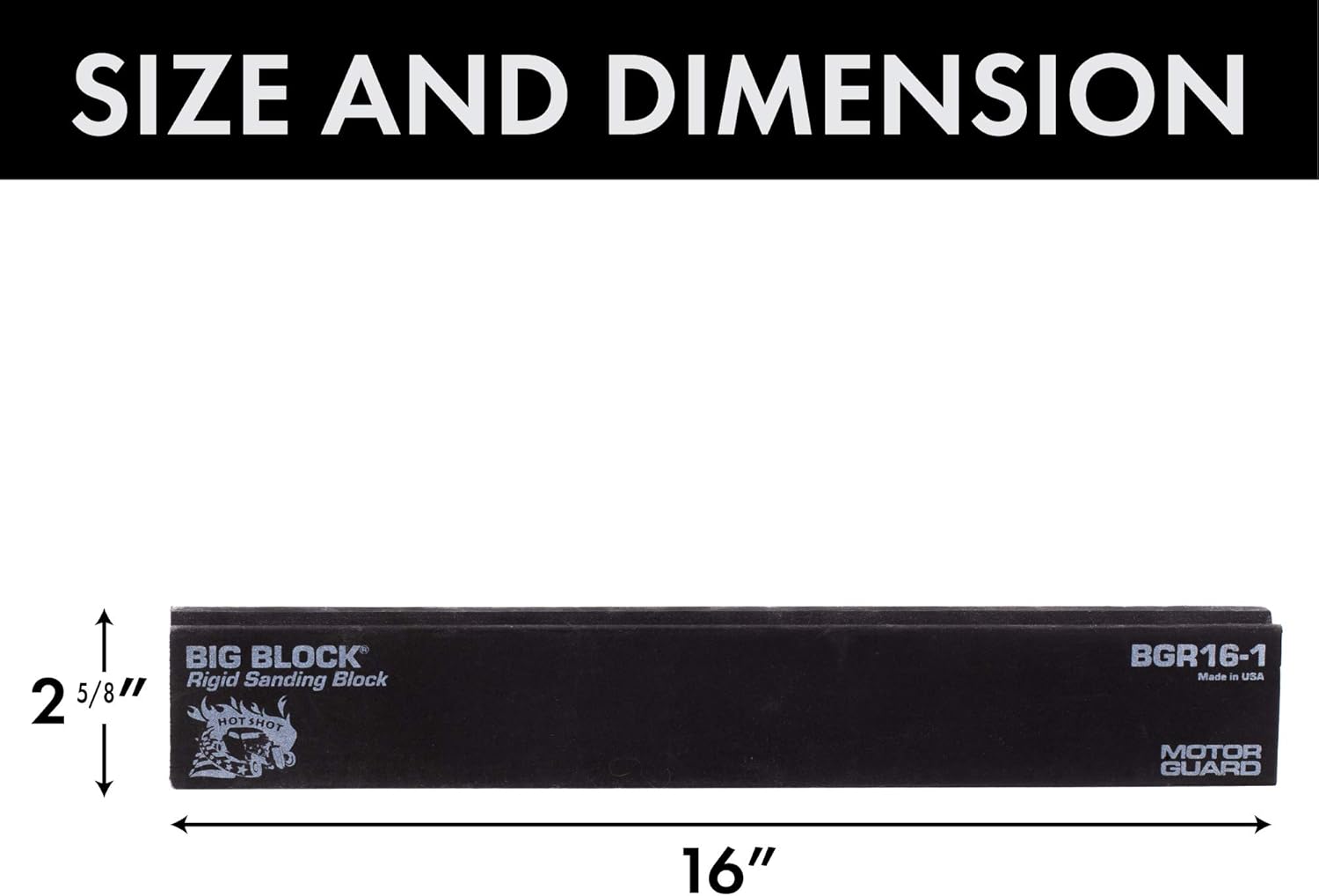 BGR161 BGR16-1 Rigid PSA Sanding Block, 2 5/8" x 16"