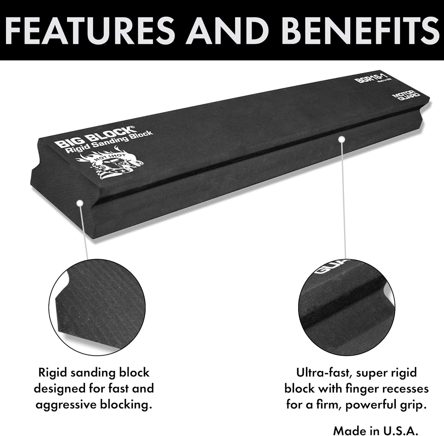 BGR161 BGR16-1 Rigid PSA Sanding Block, 2 5/8" x 16"