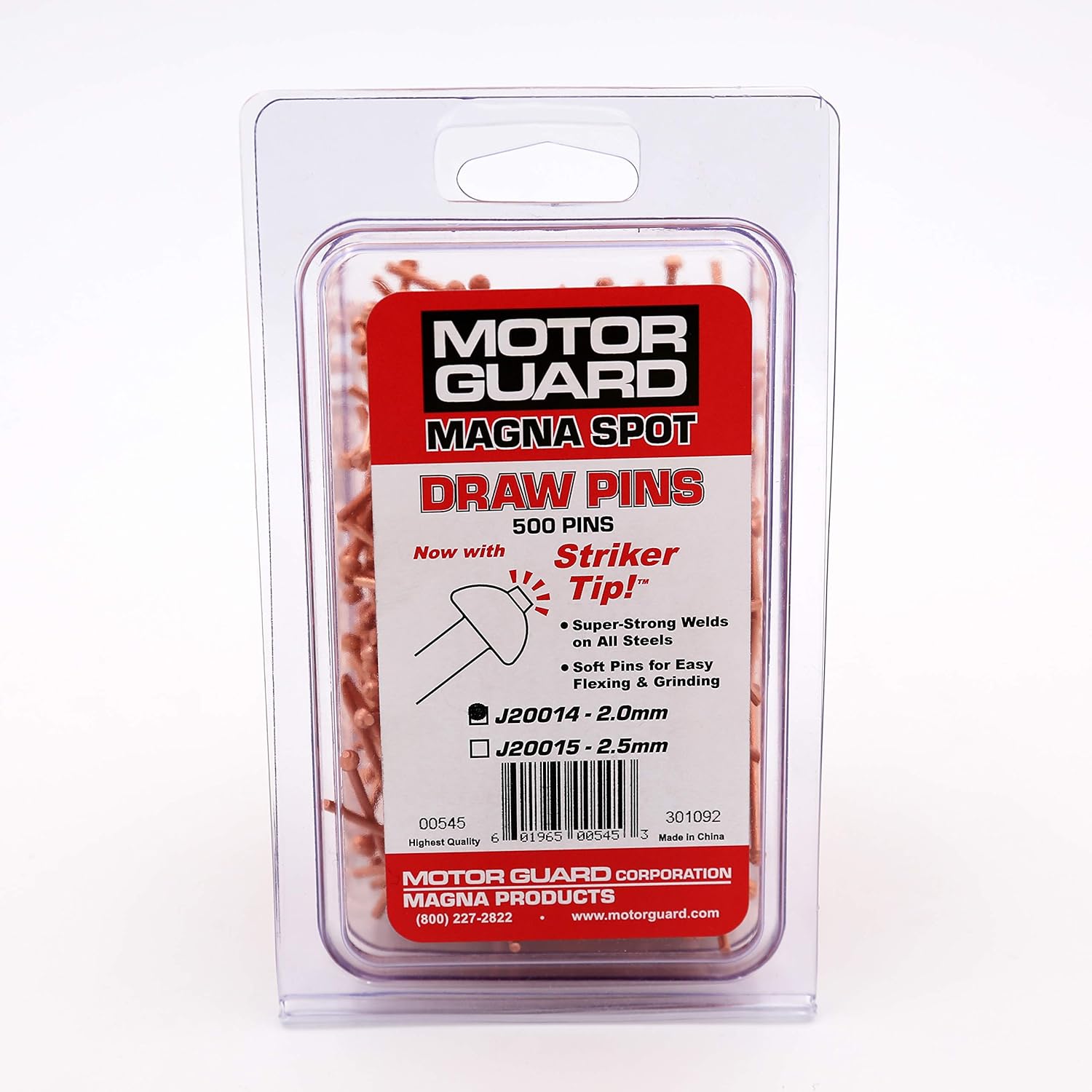 J20014 Magna Draw Pins, 2mm, 500-Pack